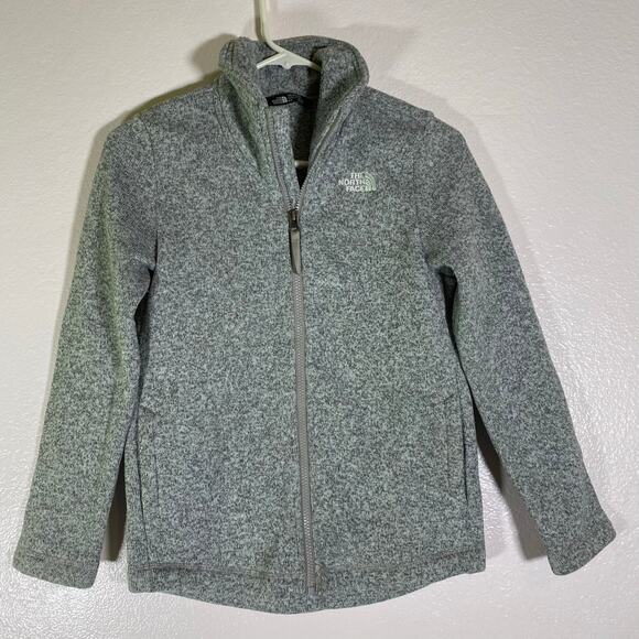 The North Face Maggy Seater Fleece Jacket Dark Gray Heather Girls Size M - Picture 1 of 6